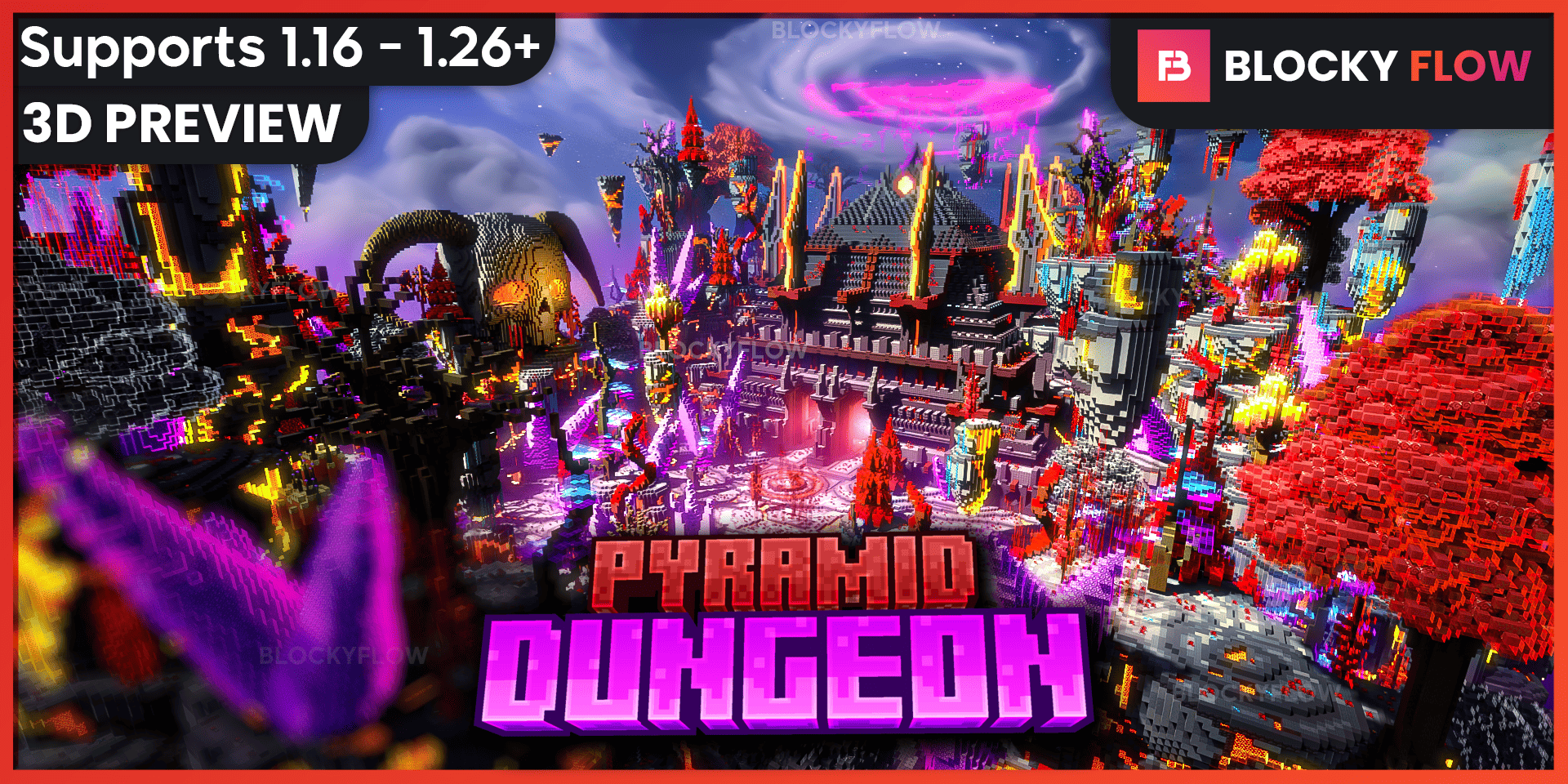 Pyramid Dungeon thumbnail with an oriental map and a dragon