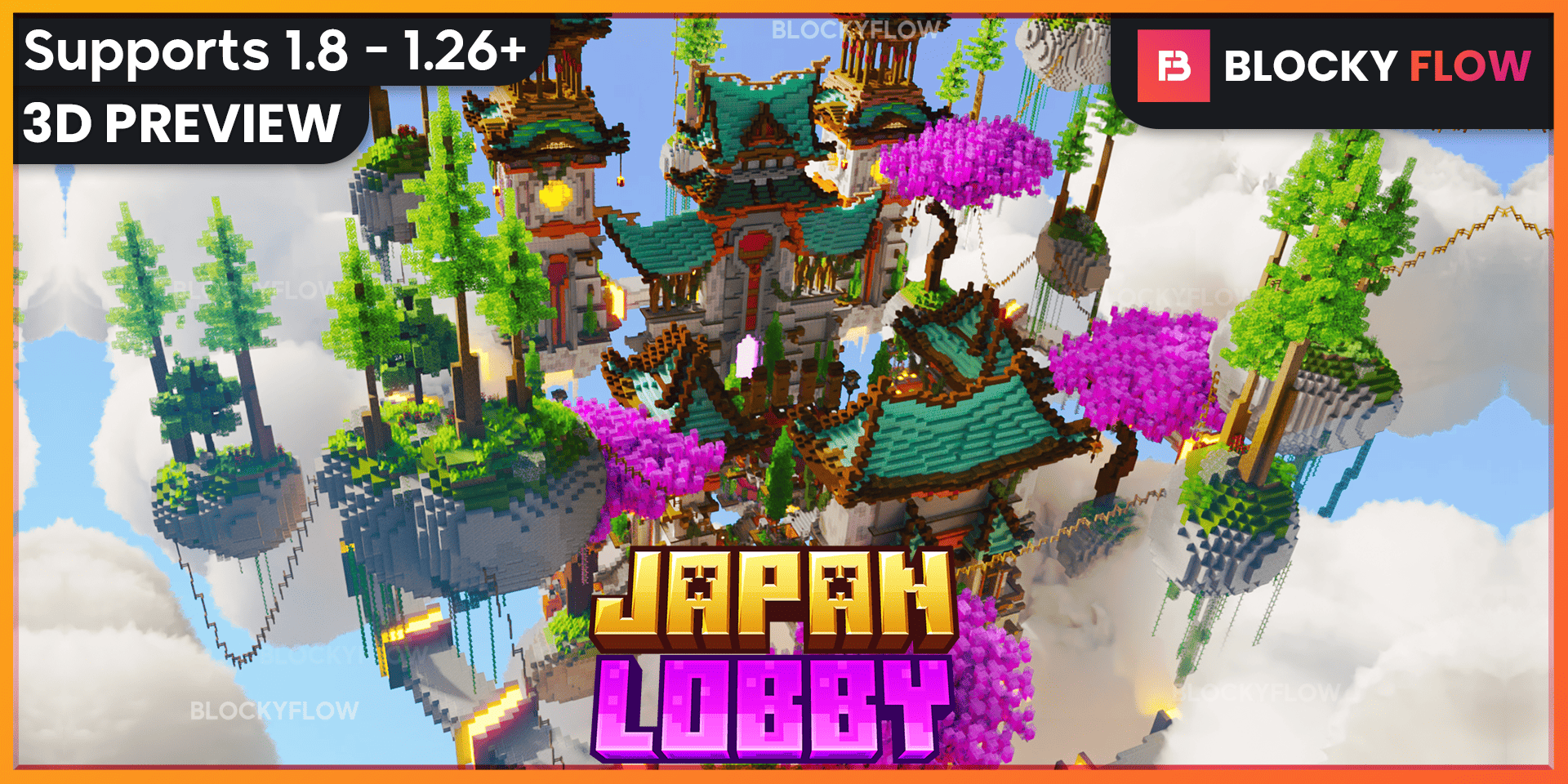 Japan Lobby thumbnail with floating islands and pink trees