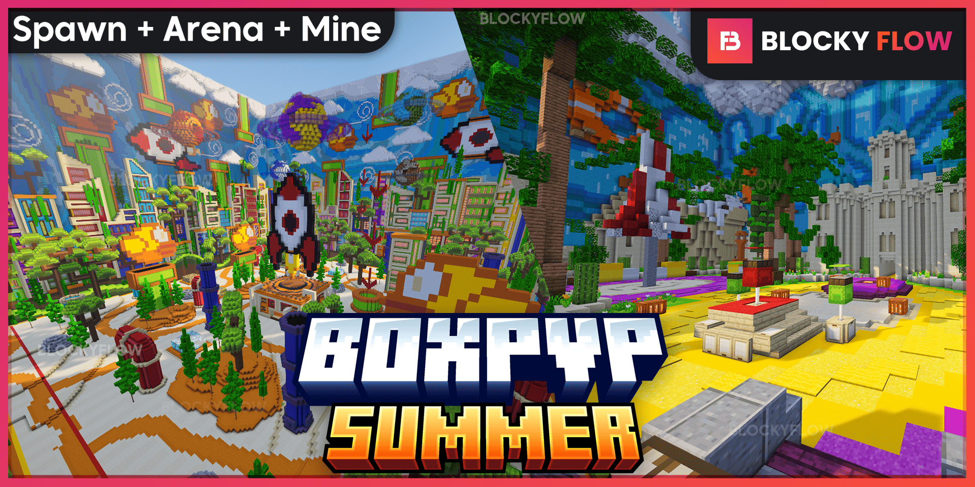 Summer BoxPvP thumbnail, spawn, arena and mine